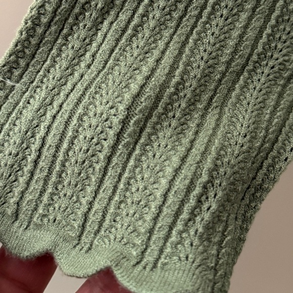 Sezane Green Ribbed Sweater Cardigan - Picture 5 of 5